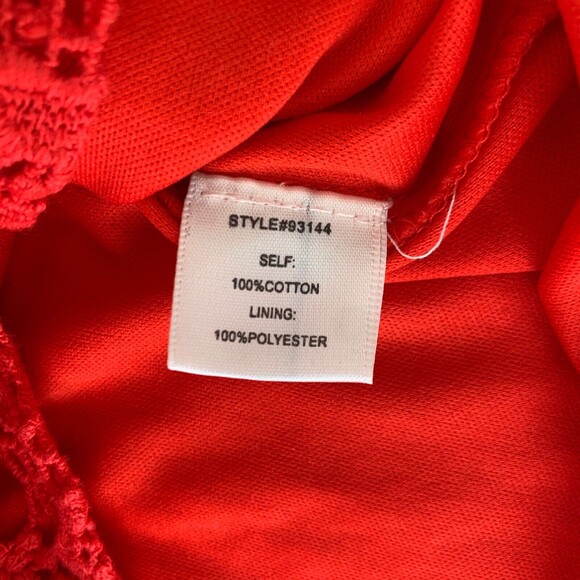 Skies Are Blue Dress XS Red Crochet Lace Mini Sleeveless Summer Colorful Preppy - Picture 10 of 10